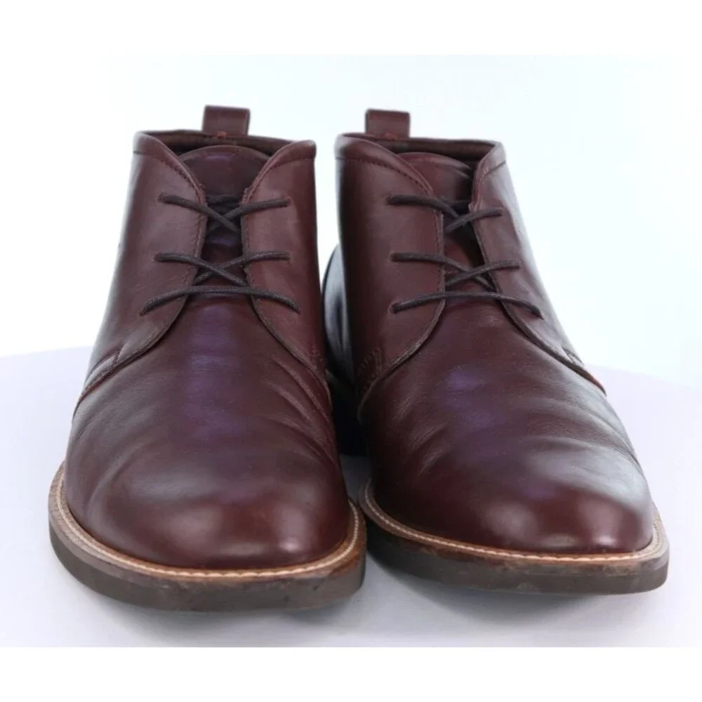 ECCO Biarritz $160 Men's Chukka Boots Size EU 42 US 11-11.5 Leather Brown